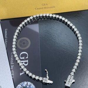 7 inch diamond moissanite tennis bracelet